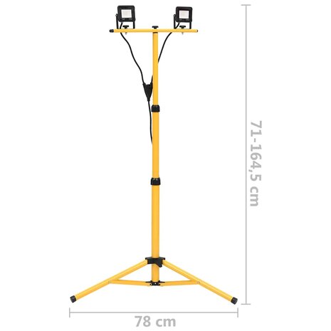 Spotlight met statief LED 2x10 W warmwit
