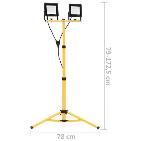 Spotlight met statief LED 2x50 W koudwit