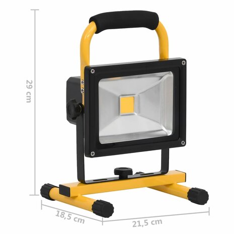Spotlight met handvat oplaadbaar LED 30 W koudwit