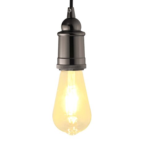 Lamphouders 2 st glanzend zwart E27