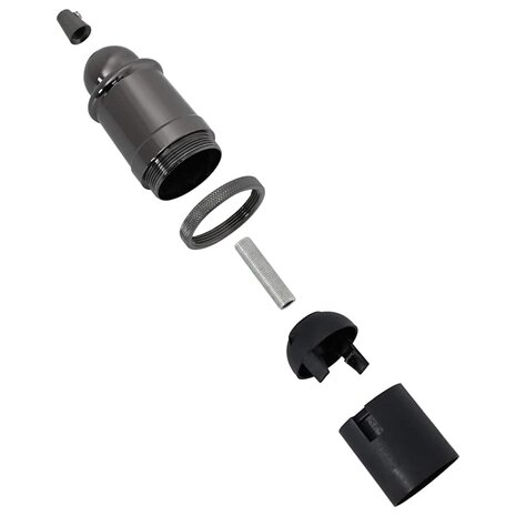 Lamphouders 2 st glanzend zwart E27