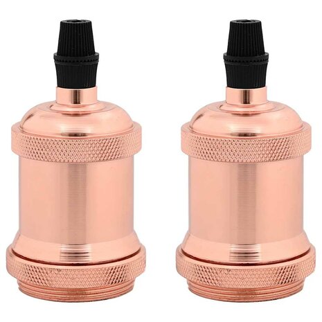 Lamphouders 2 st roségoud E27