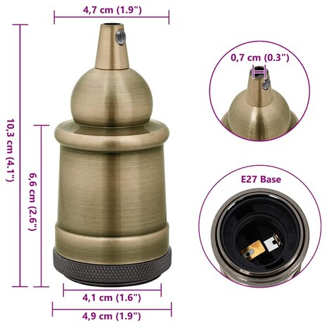 Lamphouders 2 st brons E27