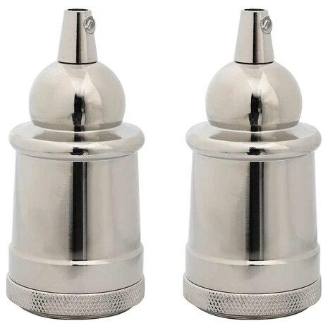 Lamphouders 2 st nikkel satijn E27