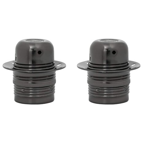 Lamphouders 2 st glanzend zwart E27
