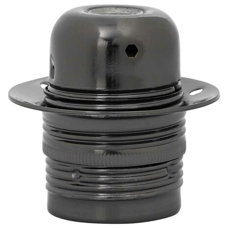 Lamphouders 2 st glanzend zwart E27