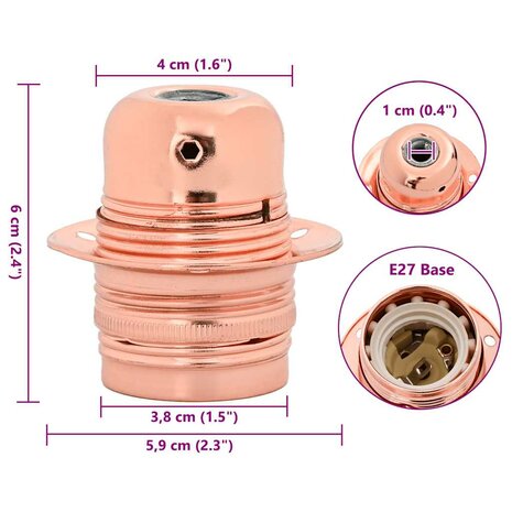 Lamphouders 2 st roségoud E27
