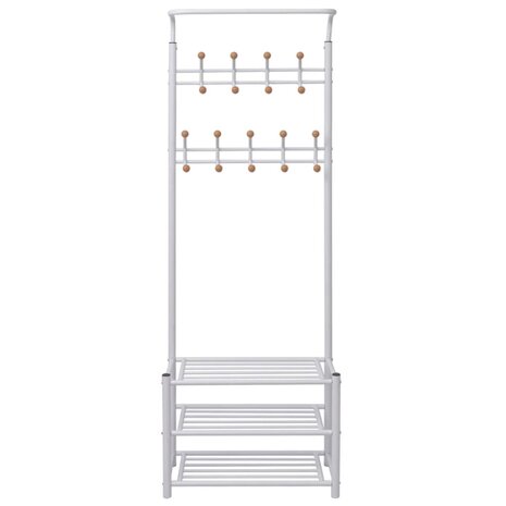 Kledingrek met schoenenopberger 68x32x182,5 cm wit