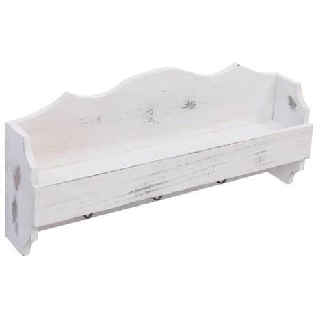 Wandkapstok 50x10x23 cm hout wit