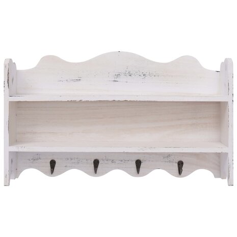 Wandkapstok 50x10x30 cm hout wit