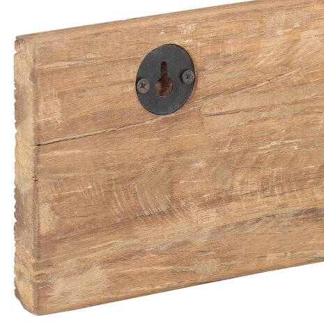 Wandkapstok met 5 haken 100x2,5x15 cm massief gerecycled hout