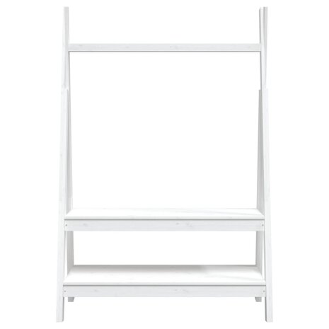 Kledingrek 100x45,5x150 cm massief grenenhout wit