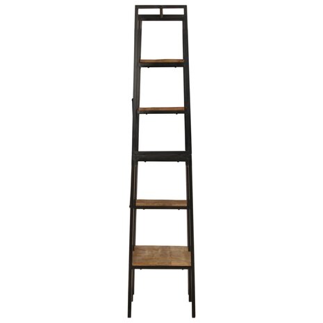 Kledingrek met schappen 90x40x190 cm massief mangohout en ijzer