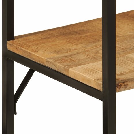 Kledingrek met schappen 90x40x190 cm massief mangohout en ijzer