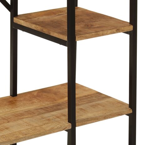 Kledingrek met schappen 90x40x190 cm massief mangohout en ijzer