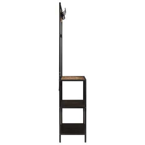 Kapstok 90x35x180 cm massief mangohout en ijzer