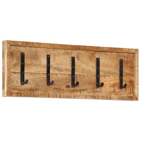 Wandkapstok met 5 haken massief mangohout