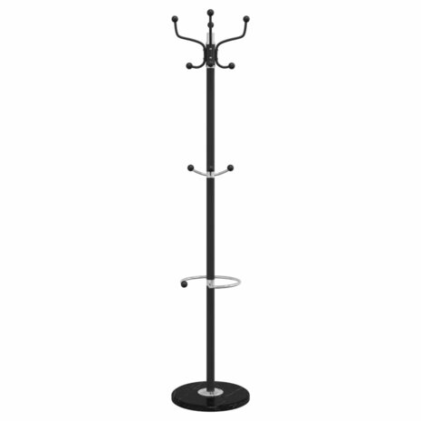 Kapstok met parapluhouder 180 cm gepoedercoat ijzer zwart