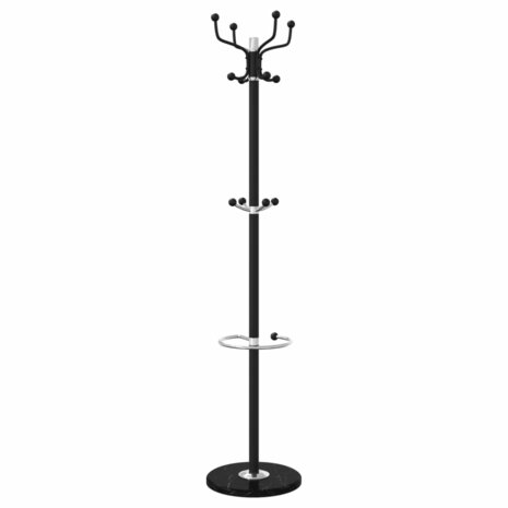 Kapstok met parapluhouder 180 cm gepoedercoat ijzer zwart