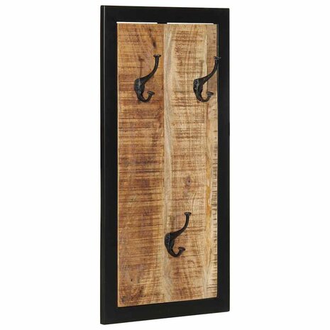Kapstok 40x2x80 cm massief ruw mangohout