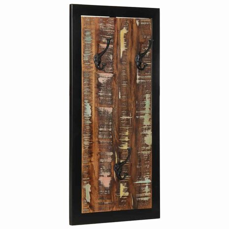 Kapstok 40x2x80 cm massief gerecycled hout meerkleurig