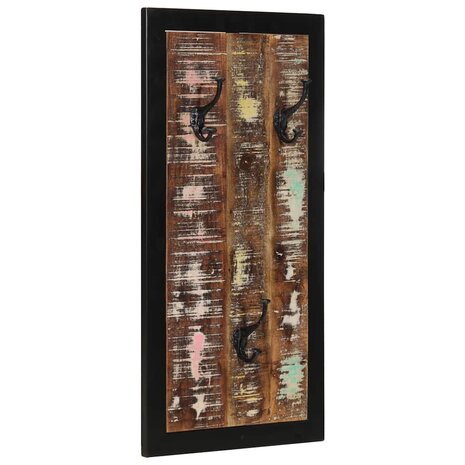 Kapstok 40x2x80 cm massief gerecycled hout meerkleurig
