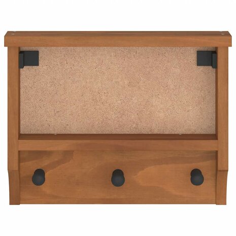 Wandkapstok SANDNES 45x12x35 cm massief grenenhout