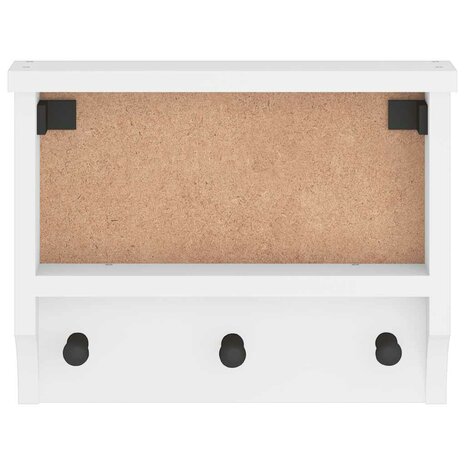 Wandkapstok SANDNES wit 45x12x35 cm massief grenenhout