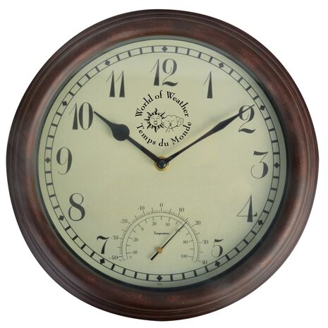 stationsklok met thermometer 30,5 cm TF007