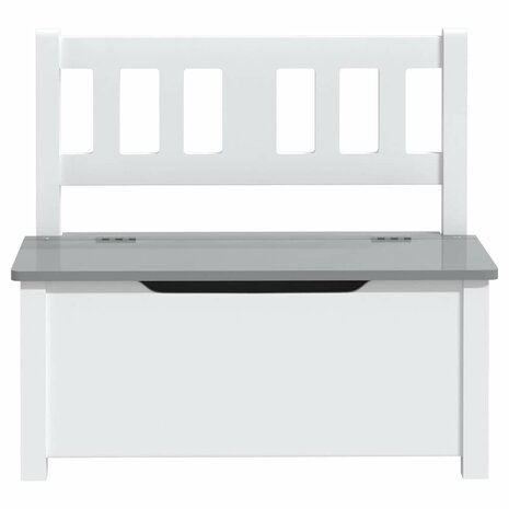 Kinderopbergbankje 60x30x55 cm MDF wit en grijs