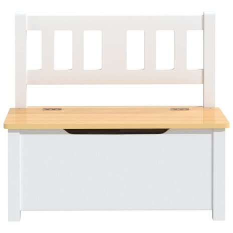 Kinderopbergbankje 60x30x55 cm MDF wit en beige