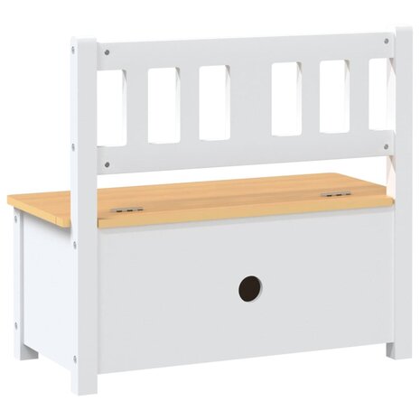 Kinderopbergbankje 60x30x55 cm MDF wit en beige