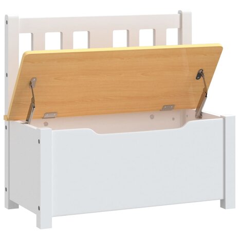 Kinderopbergbankje 60x30x55 cm MDF wit en beige