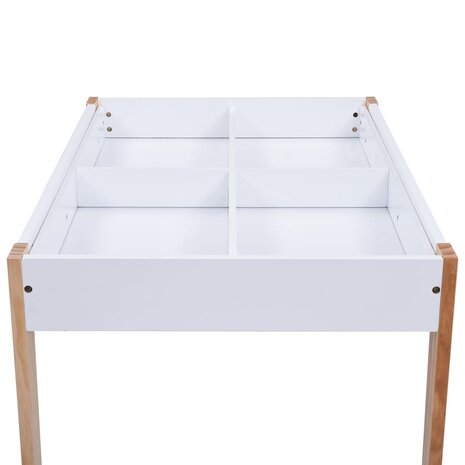 3-delige Kindertafel- en stoelenset krijtbord zwart en wit