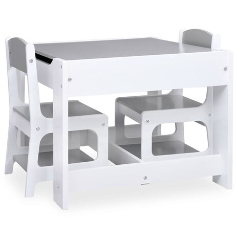Kindertafel met 2 stoelen MDF wit