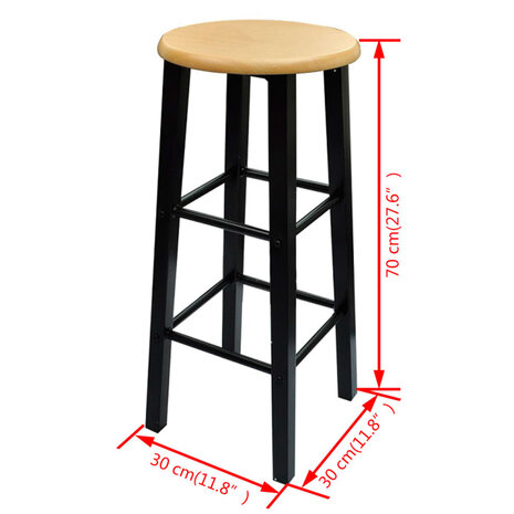 Eetset hout met zwart staal tan