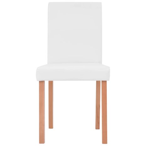 Eettafel met stoelen kunstleer en eikenhout crème 7-delig