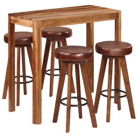 5-delige Barset 115x56x107 cm massief hout