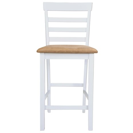 Bartafel en 4 barstoelen set hout wit