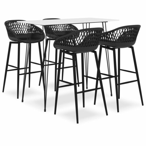 5-delige Barset wit en zwart