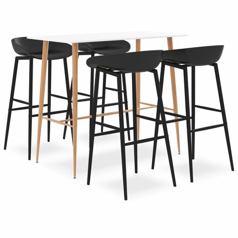 5-delige Barset wit en zwart