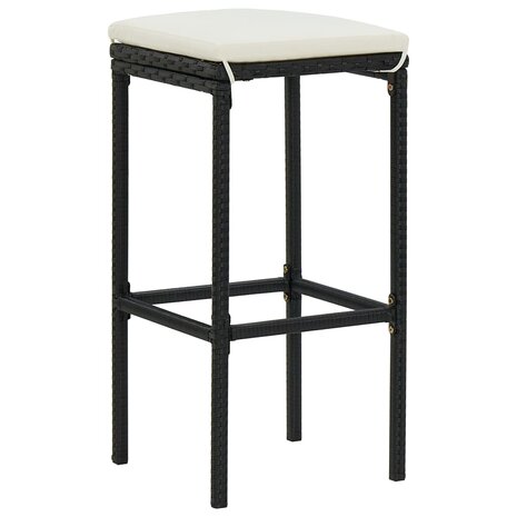 3-delige Barset poly rattan zwart