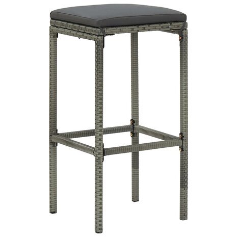 3-delige Barset poly rattan grijs