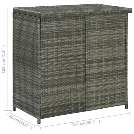 3-delige Barset poly rattan grijs