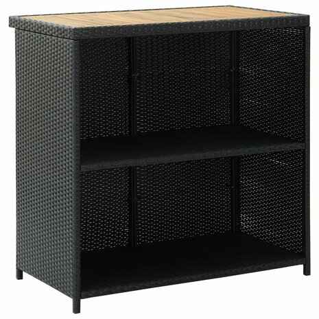 3-delige Barset poly rattan zwart