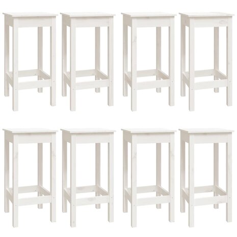 9-delige Barset massief grenenhout wit