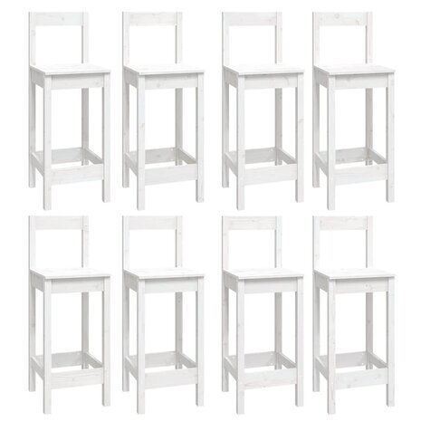 9-delige Barset massief grenenhout wit