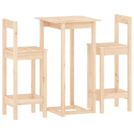 3-delige Barset massief grenenhout