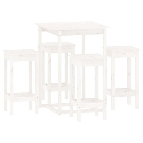 5-delige Barset massief grenenhout wit