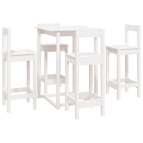 5-delige Barset massief grenenhout wit